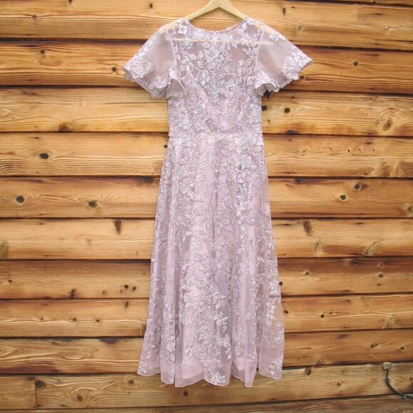 MAC DUGGAL  50665 Womens Embroidered High Neck Cap Sleeve A Line Gown - Picture 5 of 15